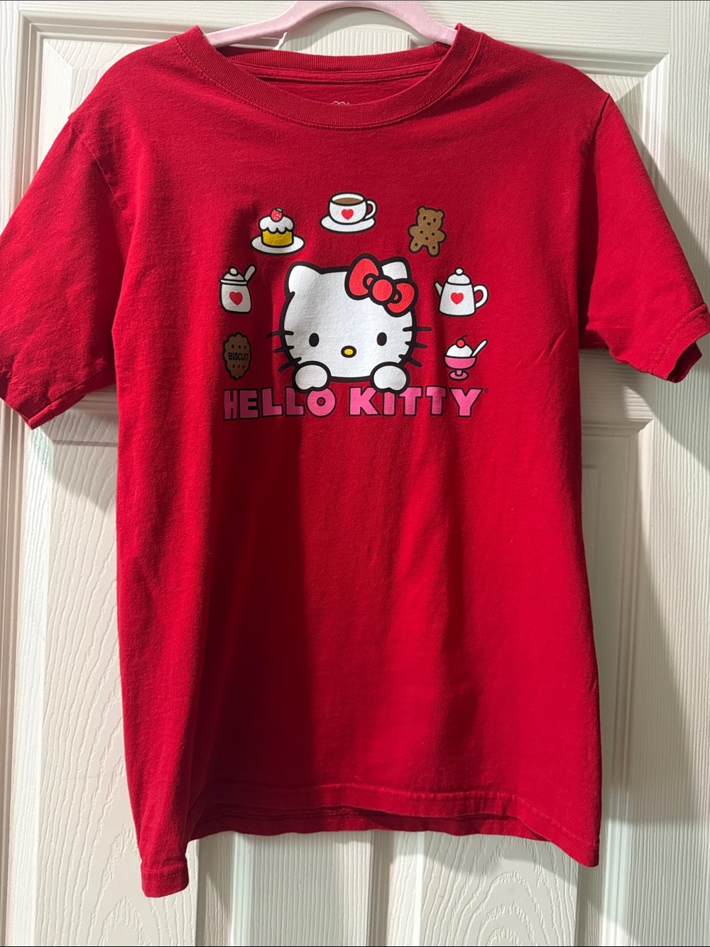 Hello Kitty Red Tee with White & Pink Graphic